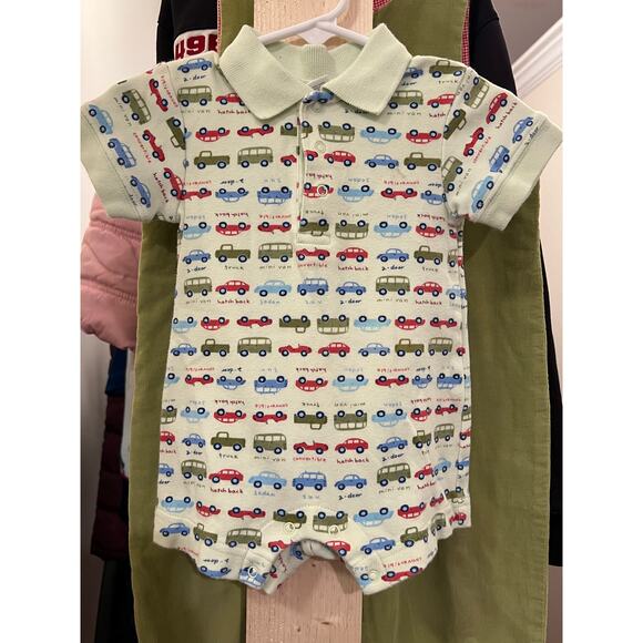 TKS Baby Romper 0-3M Cars Print Polo One Piece 100% Cotton - Picture 1 of 4